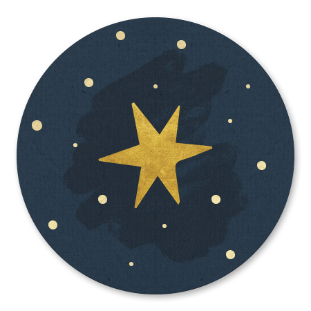 Gouden ster donkerblauw